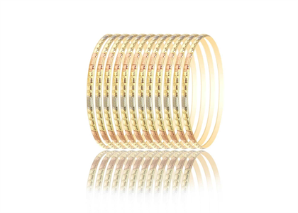 4mm Tri Color Gold Plated Bangles